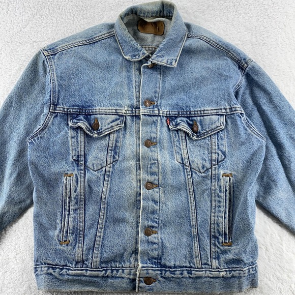 Vintage Levis Denim Jacket XS Trucker Made USA 70507 4890 Distressed 90s - Picture 1 of 12